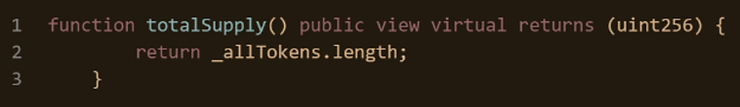 totalSupply() function