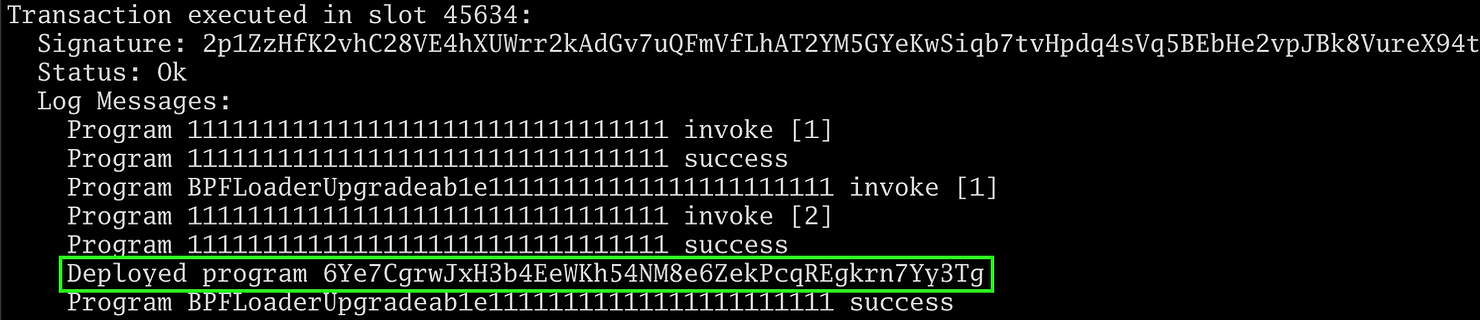 Result: Deployed program