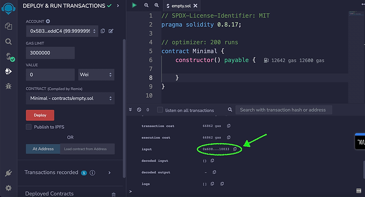 extract contract creation bytecode