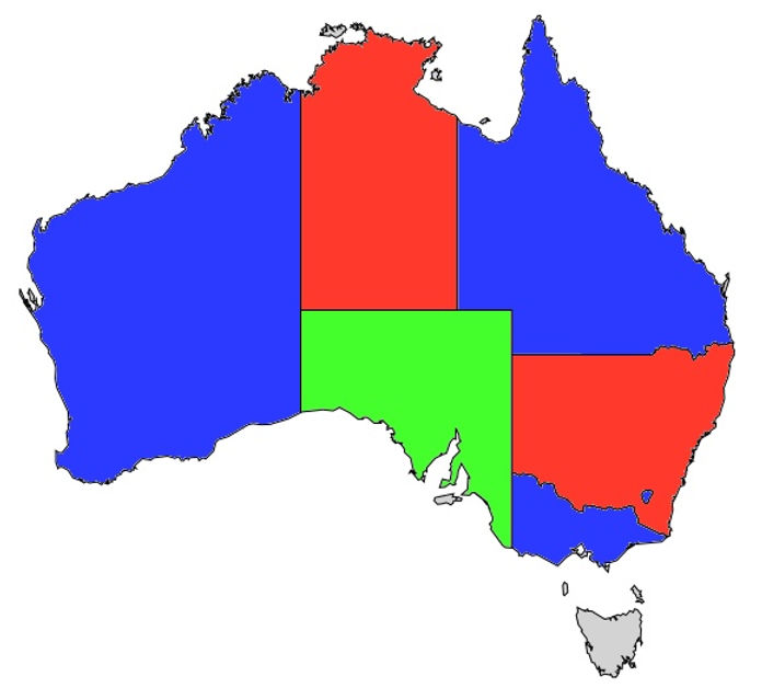 A 3 Coloring of Australia