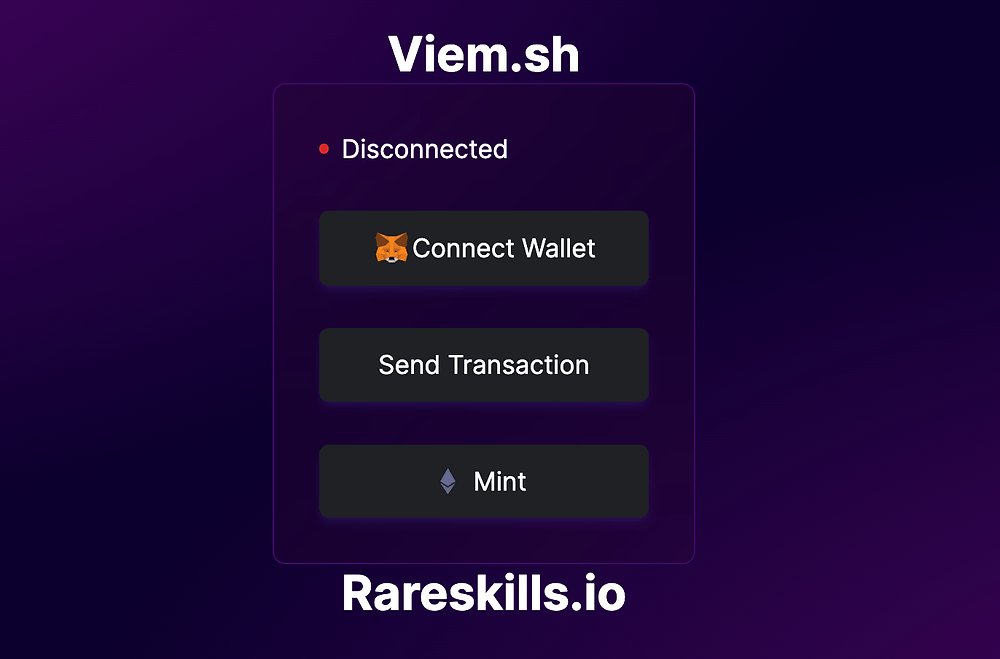 Viem React Js Example: Transfer, Mint, and View Blockchain State