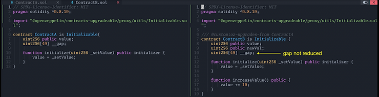 Gap variable not reduced in  the storage NameSpaces