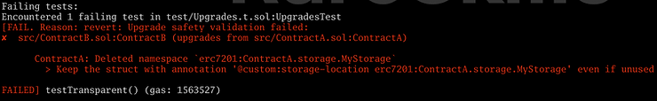 OpenZeppelin Error for renaming  the namespace slot