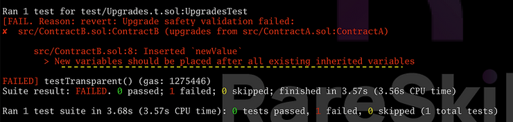 error from the OpenZeppelin plugin for incorrect storage variable