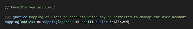 isAllowed() storage variable