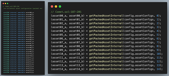 AssetInfo immutable variable layout