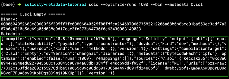 solidity json metadata