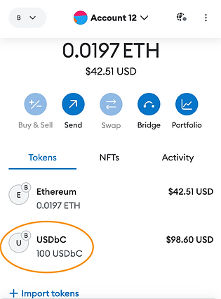 An image of the browser wallet