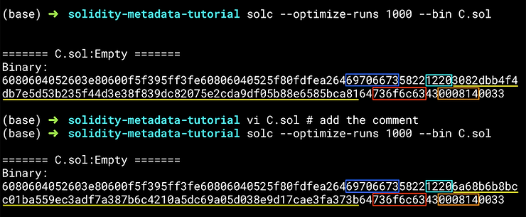 solidity compiler metadata