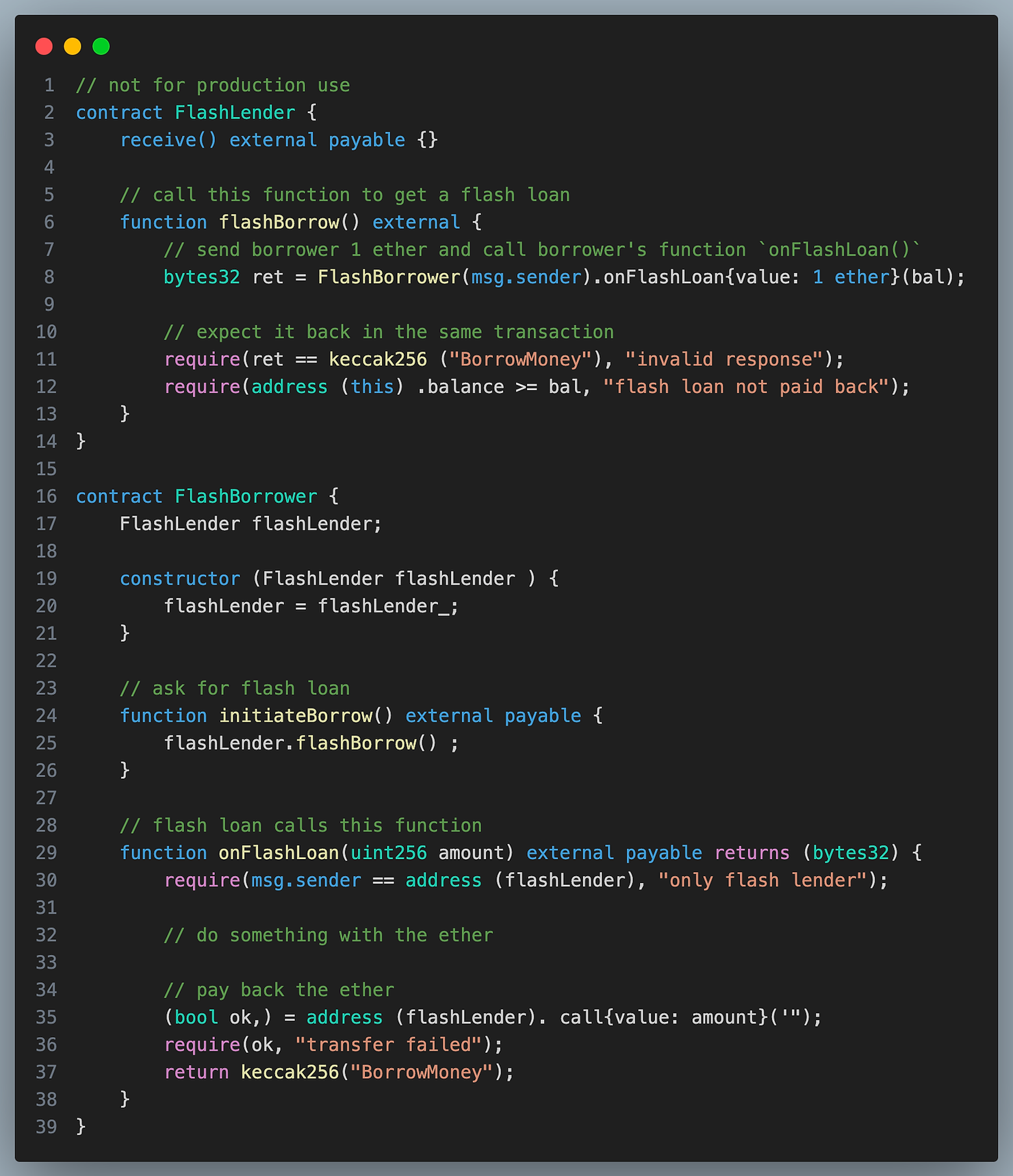 flash loan example