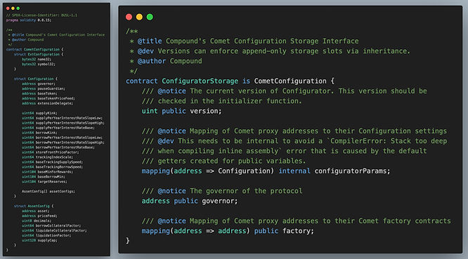 A snapshot of the code for CometConfiguration and ConfiguratorStorage