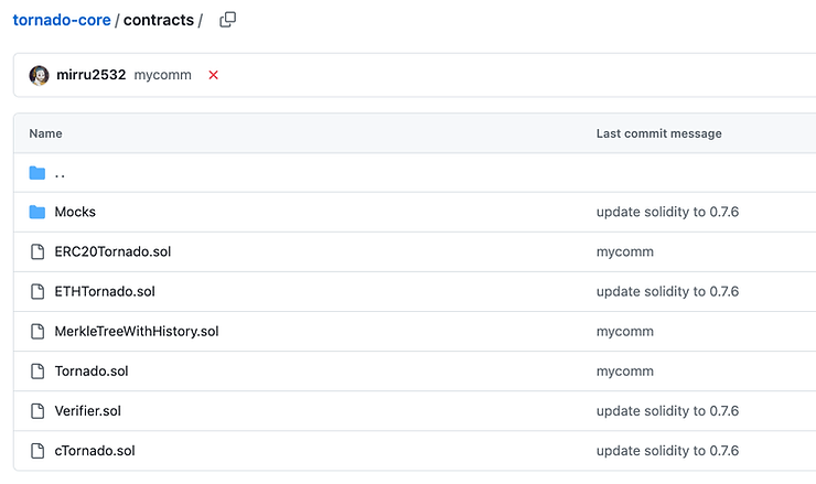 tornado cash github source code screenshot